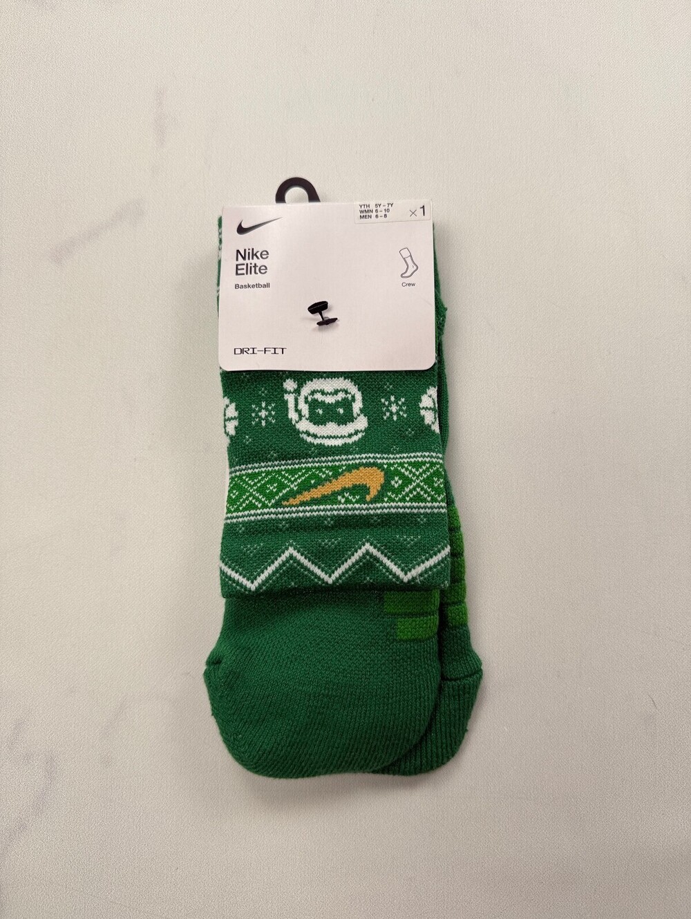 Nike Elite Socks Green 2010s Iconic - M Men 6 - 8 Women 6 - 10 Youth 5Y - 7Y
